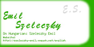 emil szeleczky business card